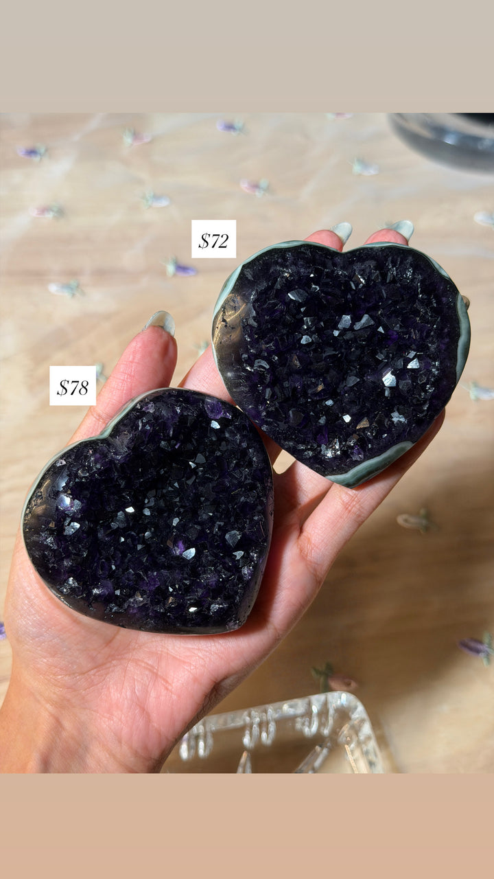 Deep Purple Amethyst Heart (you pick)