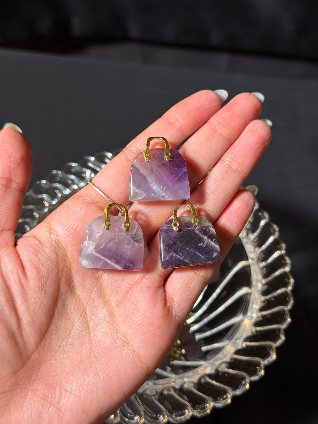 Mini Chevron Amethyst Purse