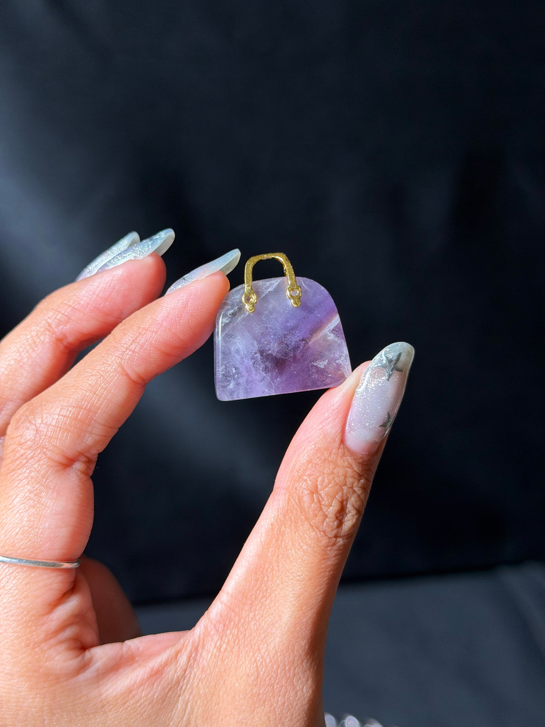 Mini Chevron Amethyst Purse
