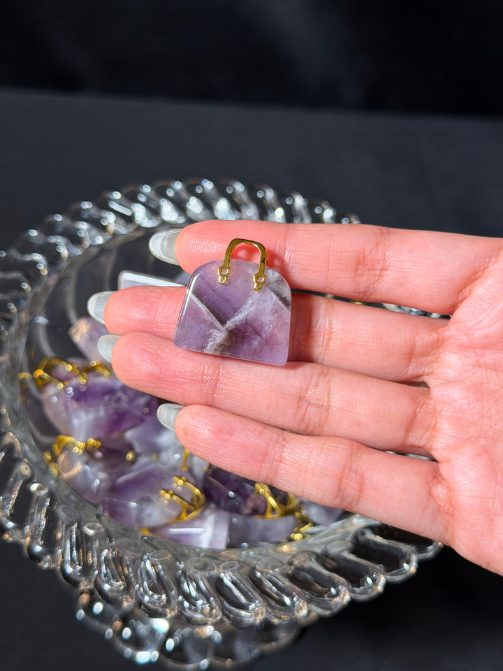 Mini Chevron Amethyst Purse