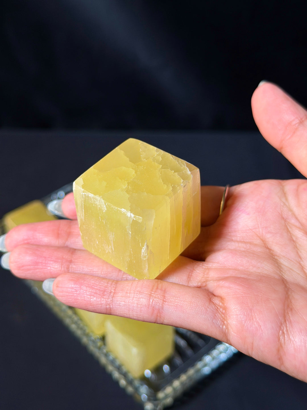 Lemon Calcite Cube