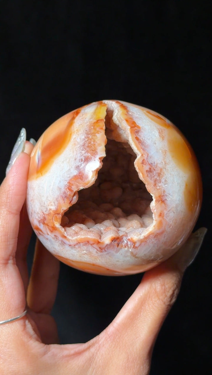 Carnelian Geode Sphere