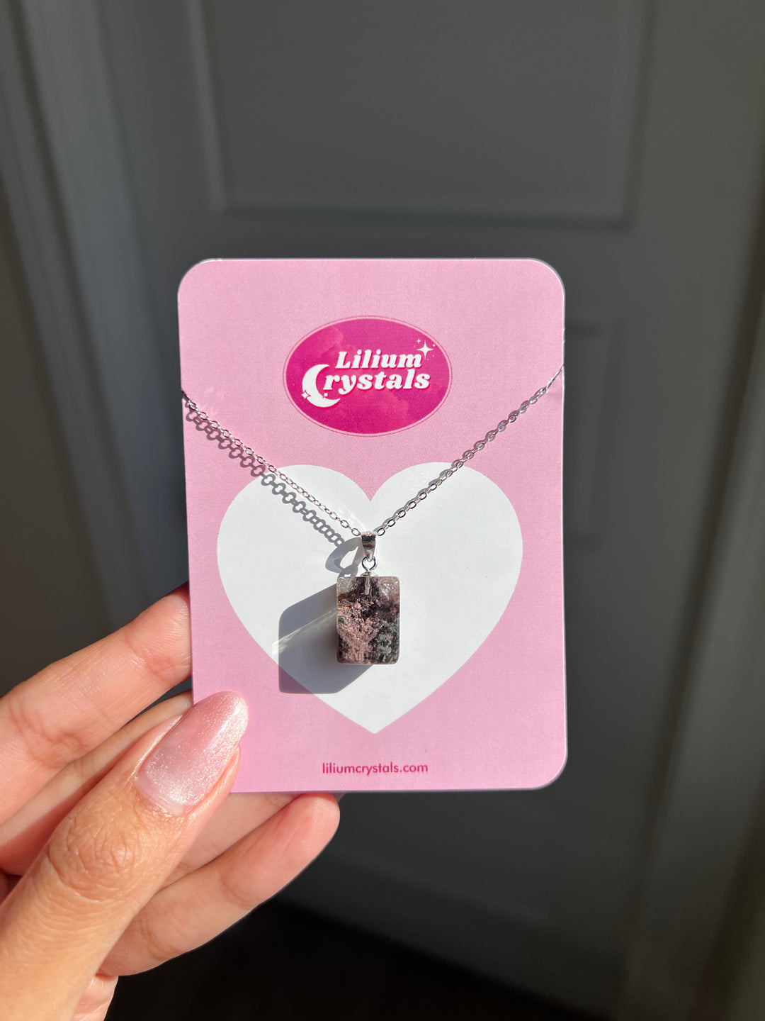 Graden Quartz Rectangle Lens Necklace