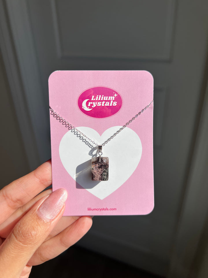 Graden Quartz Rectangle Lens Necklace