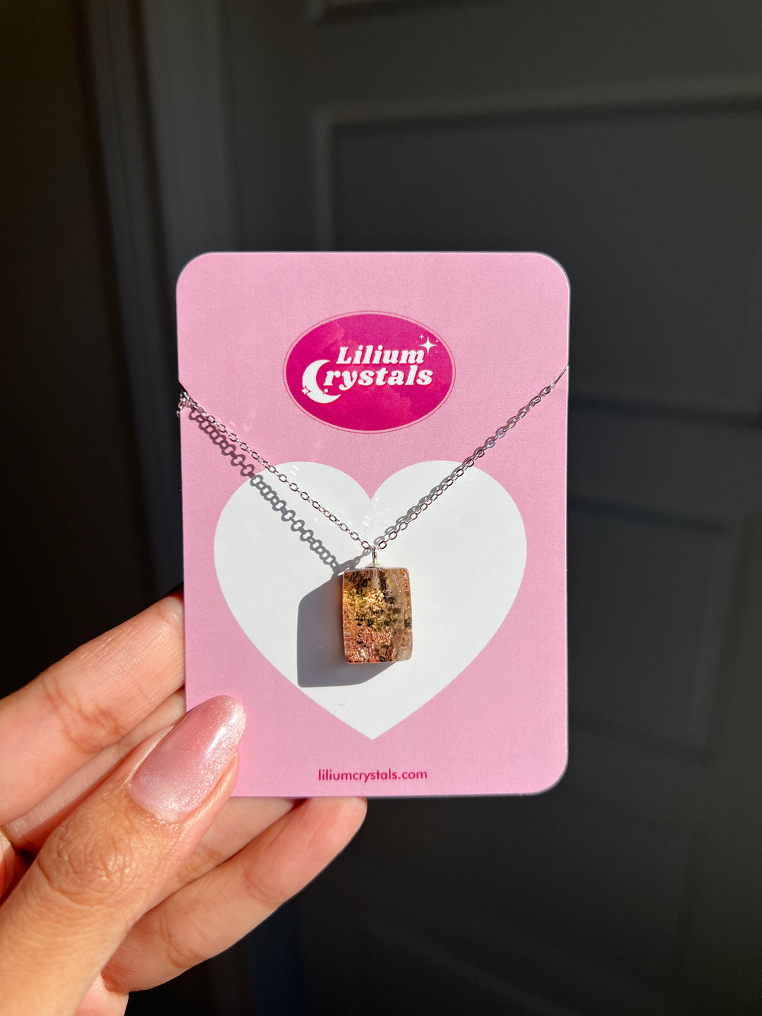 Graden Quartz Rectangle Lens Necklace