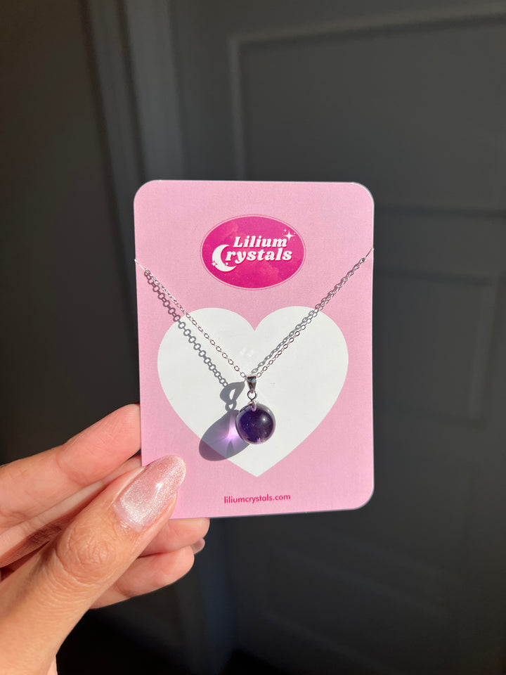 Amethyst Sphere Necklace