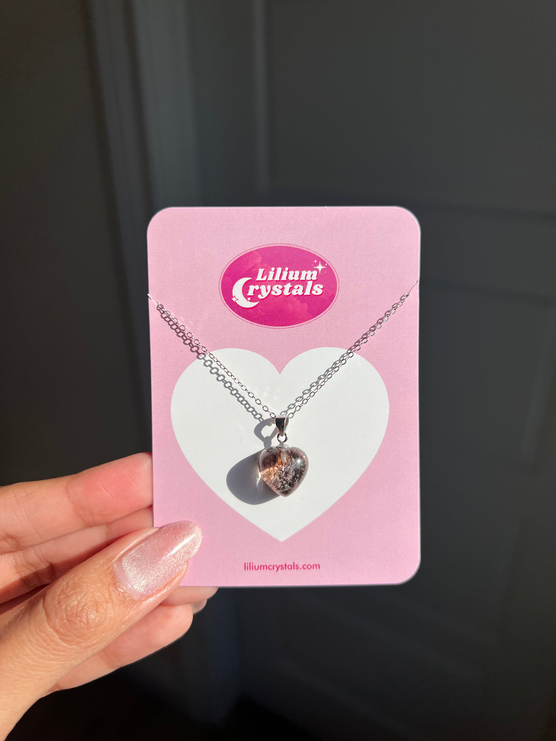 Graden Quartz Heart Lens Necklace
