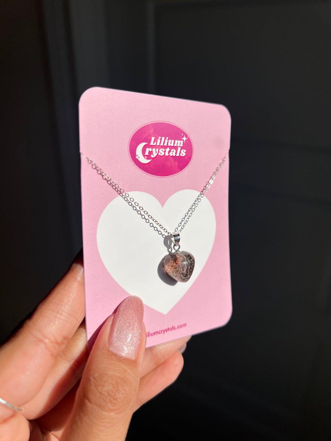Graden Quartz Heart Lens Necklace