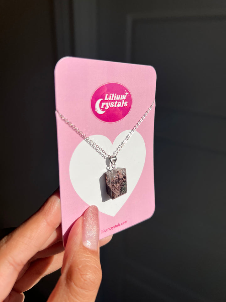 Graden Quartz Rectangle Lens Necklace