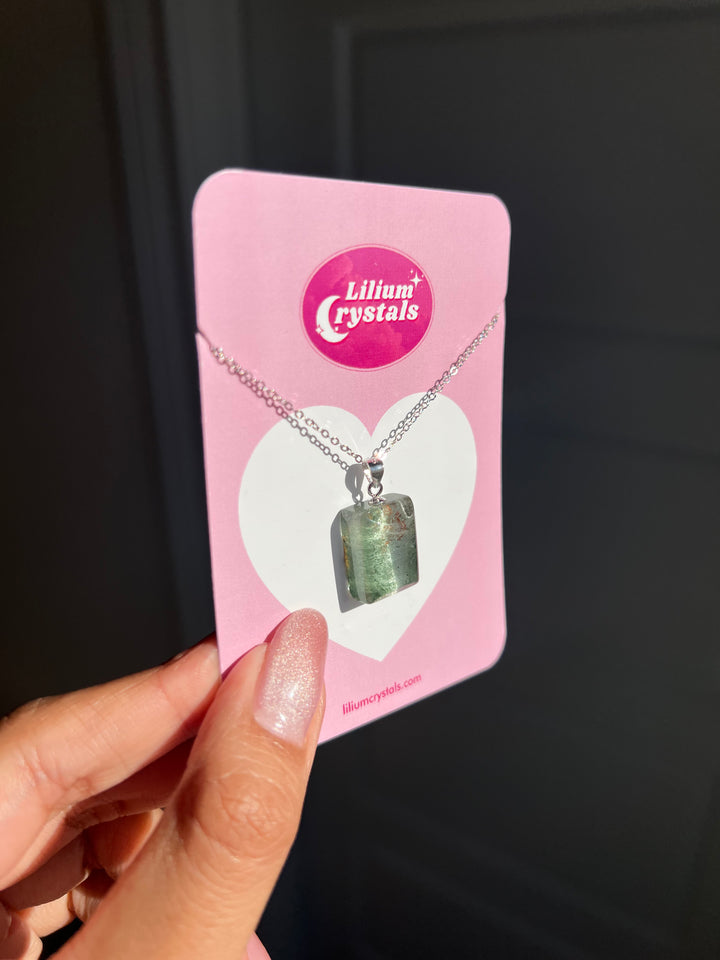 Graden Quartz Rectangle Lens Necklace