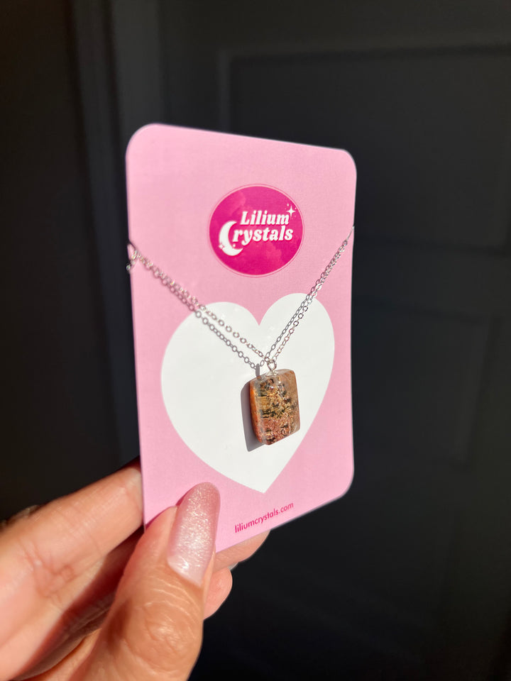 Graden Quartz Rectangle Lens Necklace