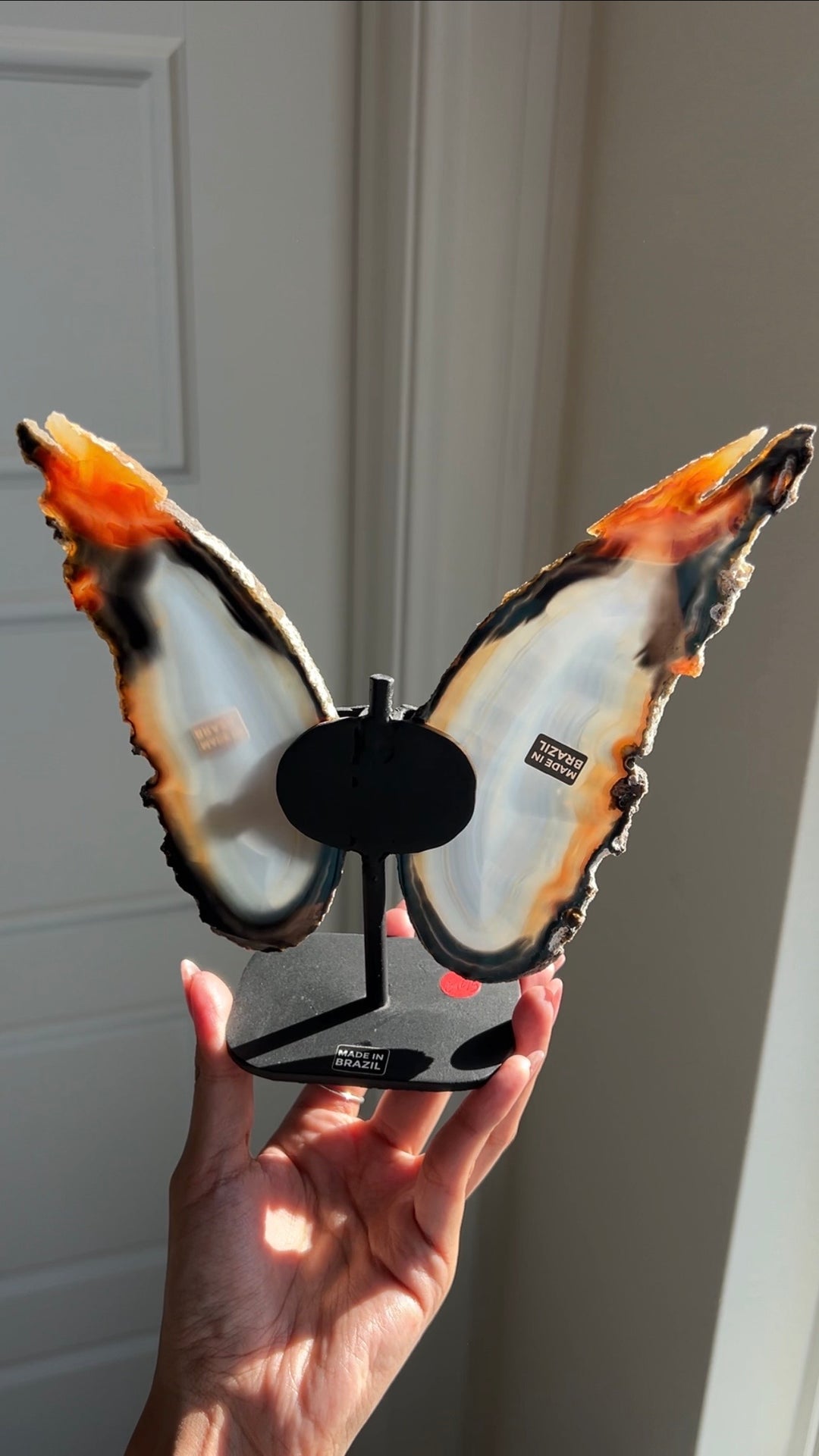 Crimson Flare Agate Butterfly