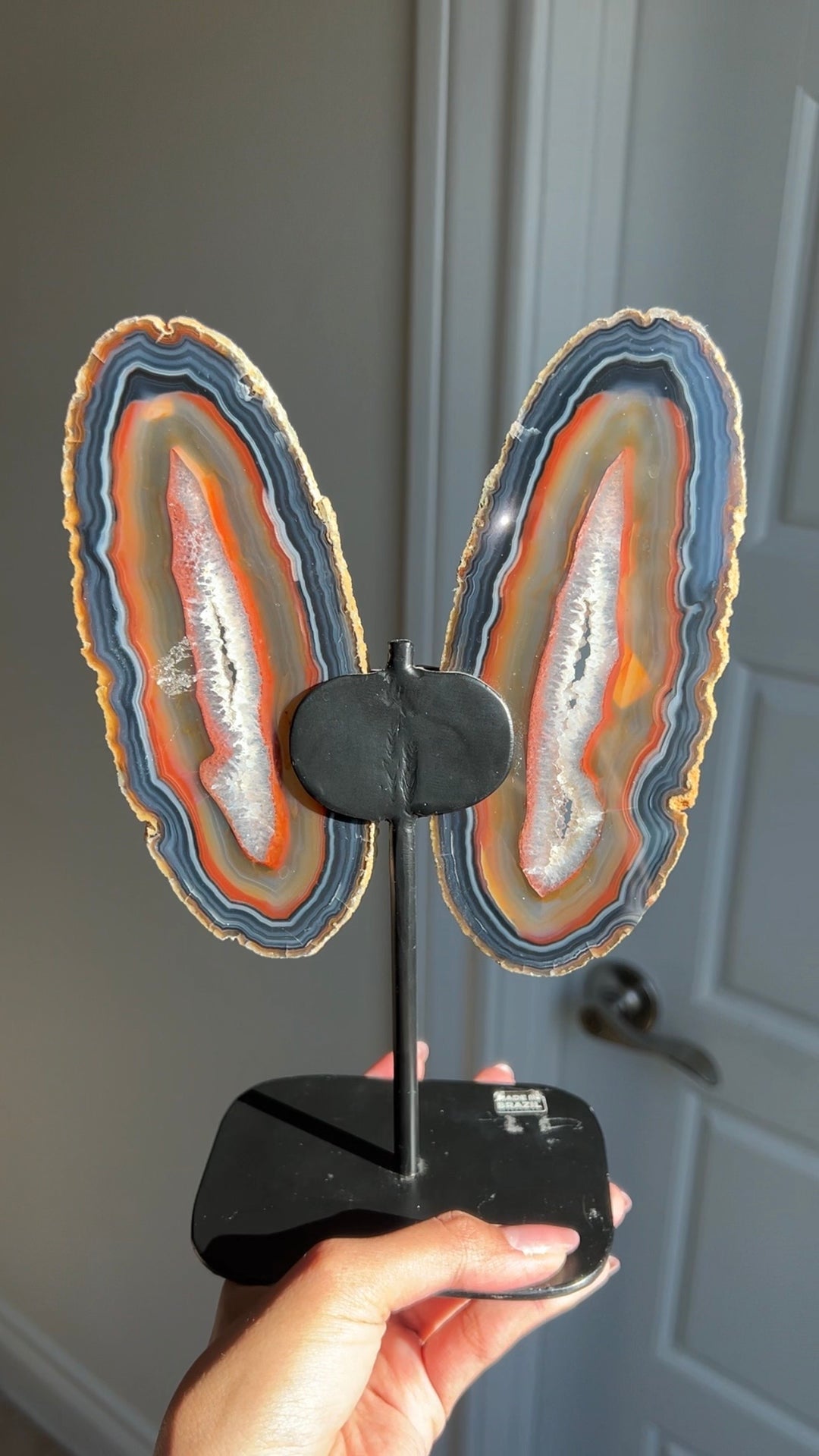 Ember Veil Agate Butterfly