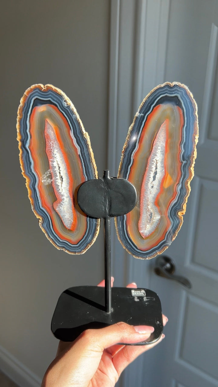 Ember Veil Agate Butterfly