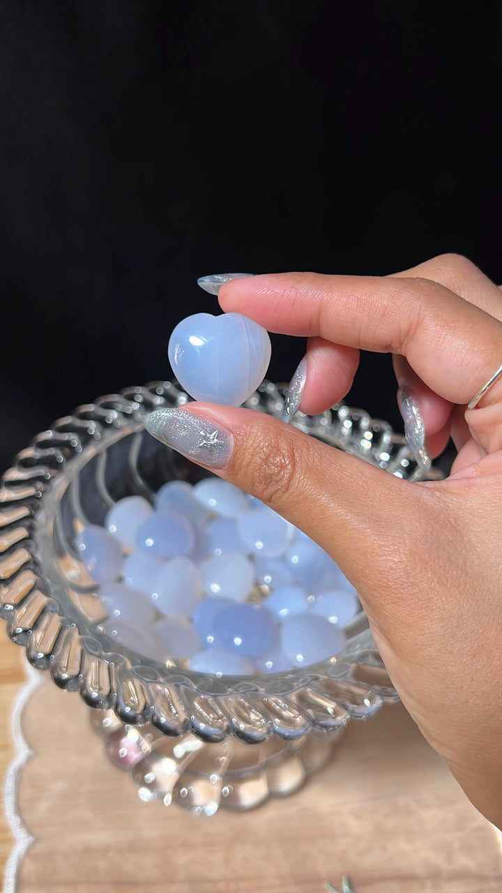 Blue Chalcedony Mini Heart