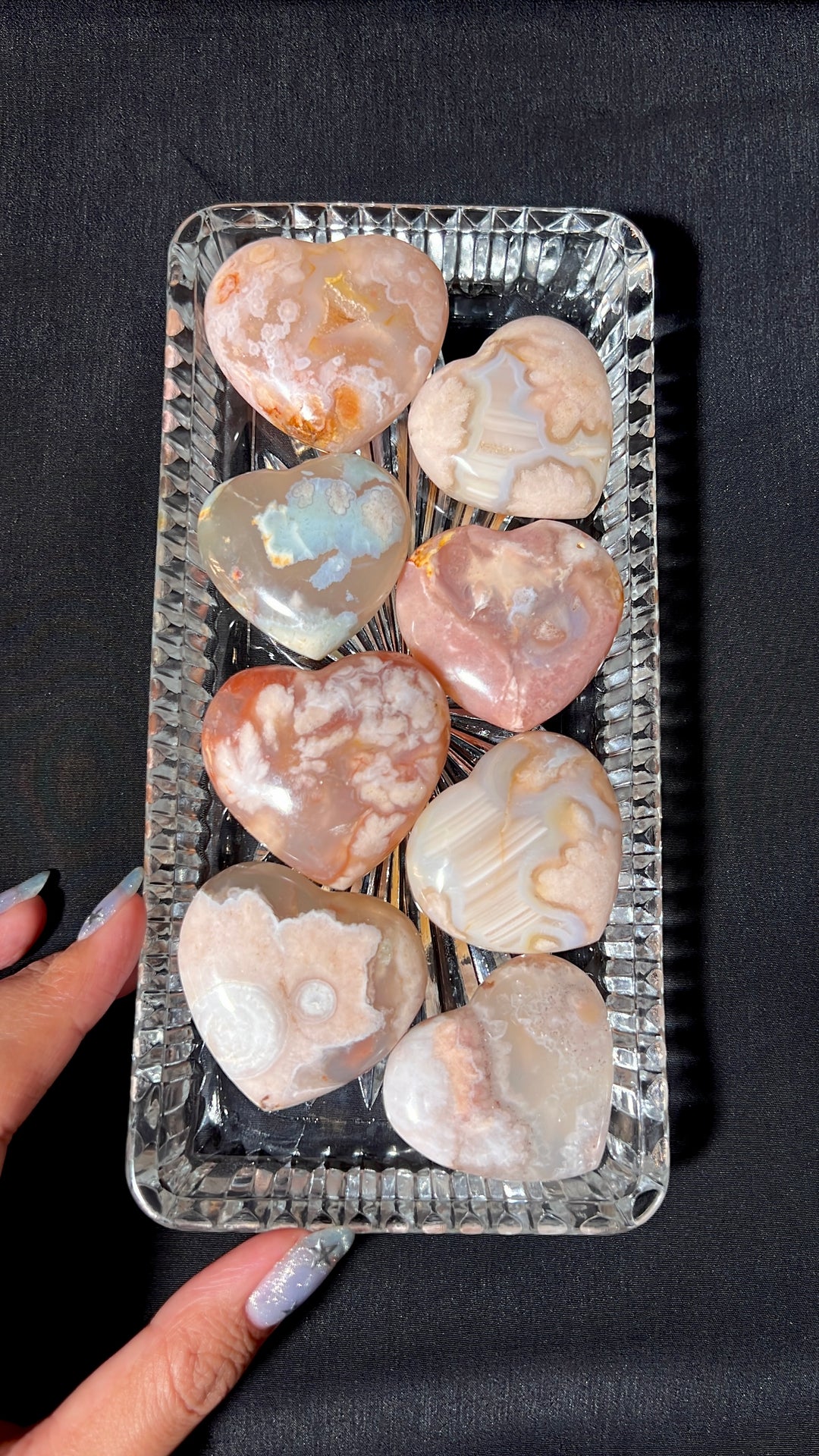 Flower Agate Heart (you pick)
