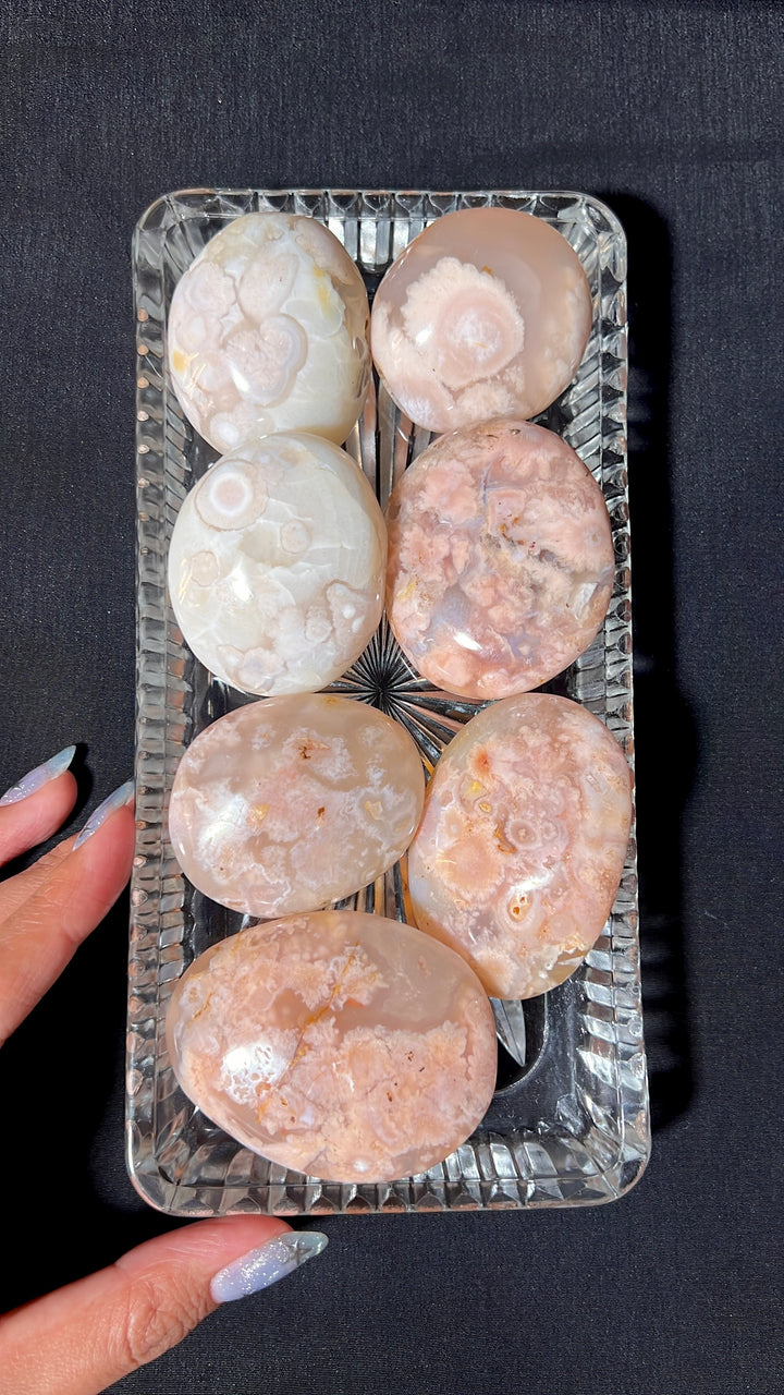 Flower Agate Palmstone (you pick)