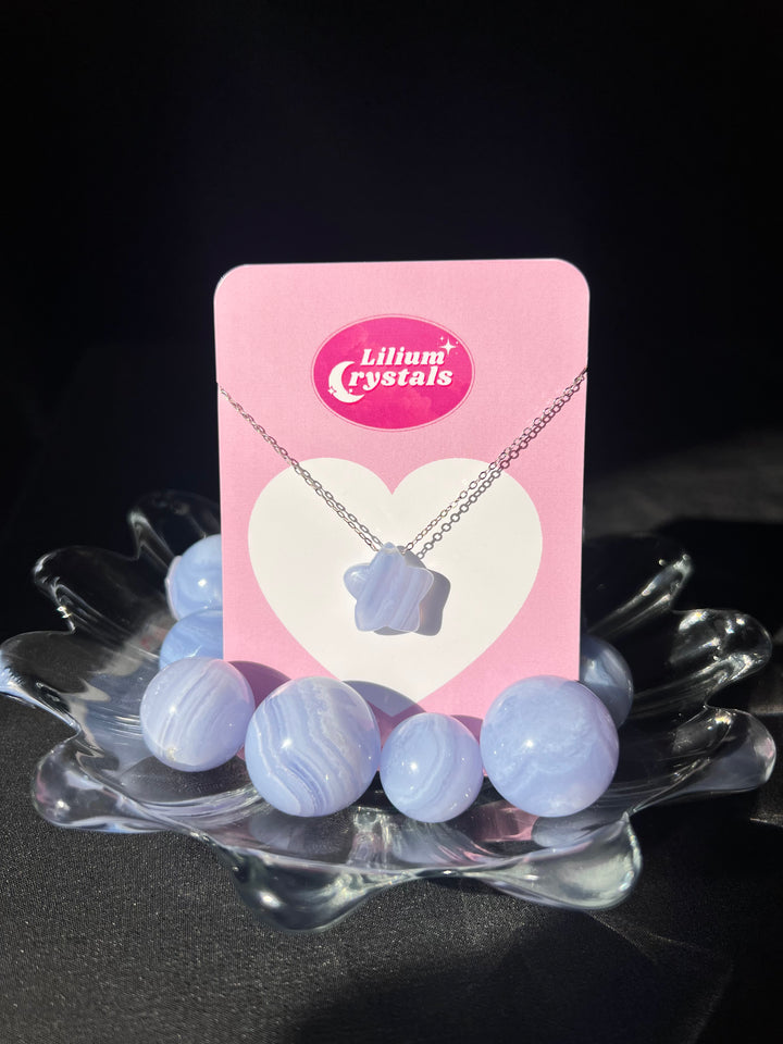 Blue Lace Agate Star Necklace