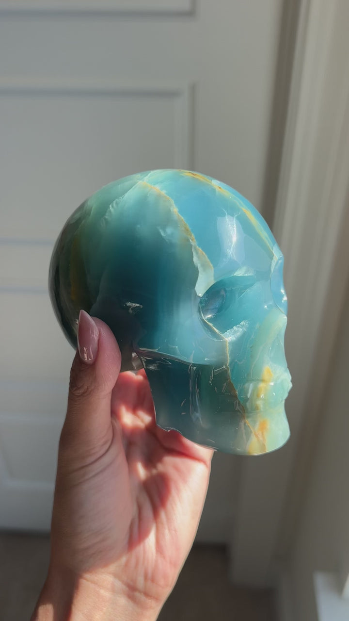 Blue Lemurian Aquatine Skull
