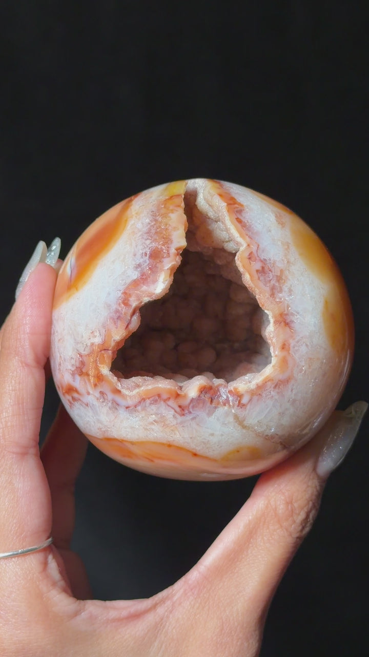 Carnelian Geode Sphere