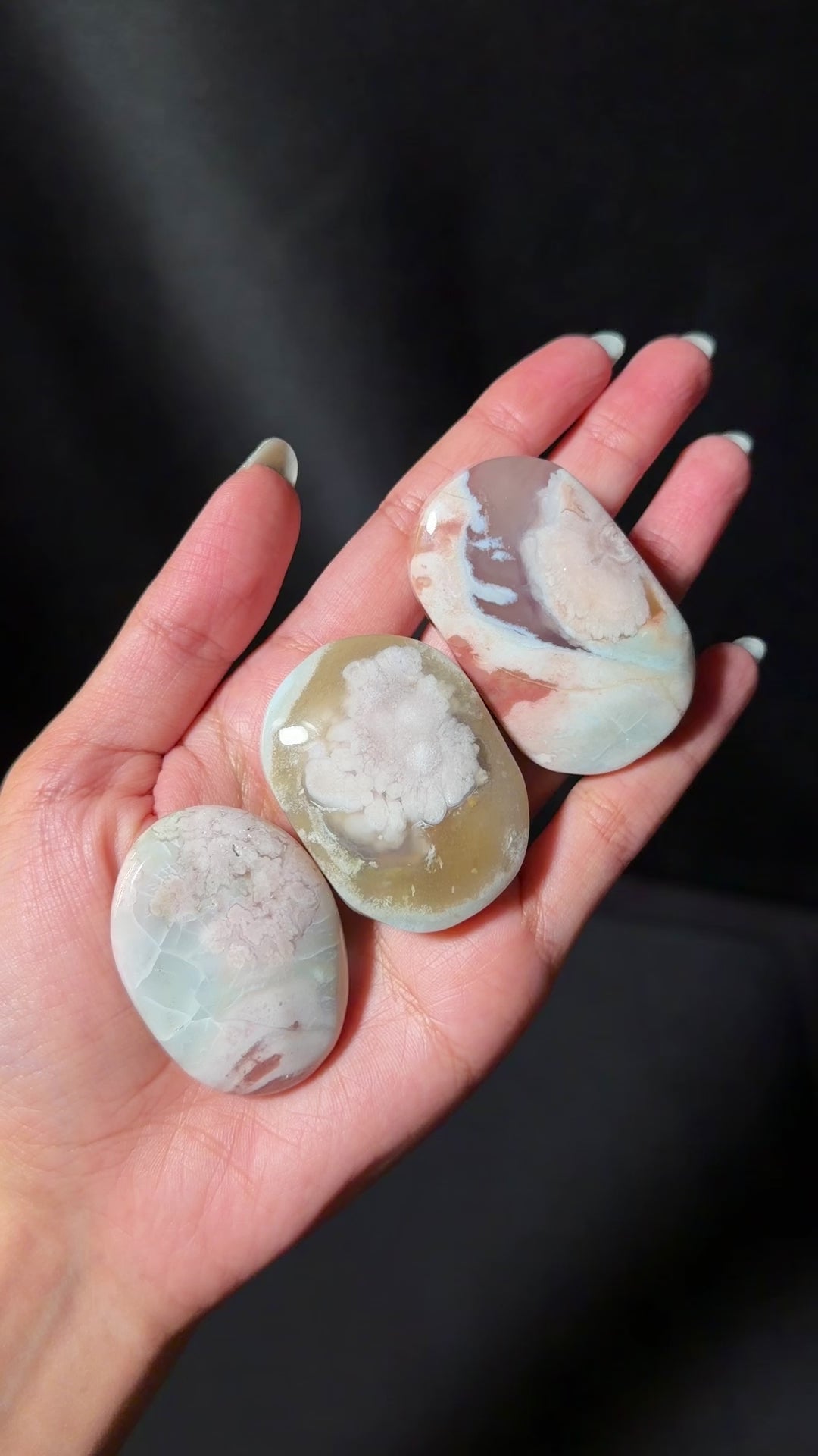 Flower Agate Palmstone (you pick)