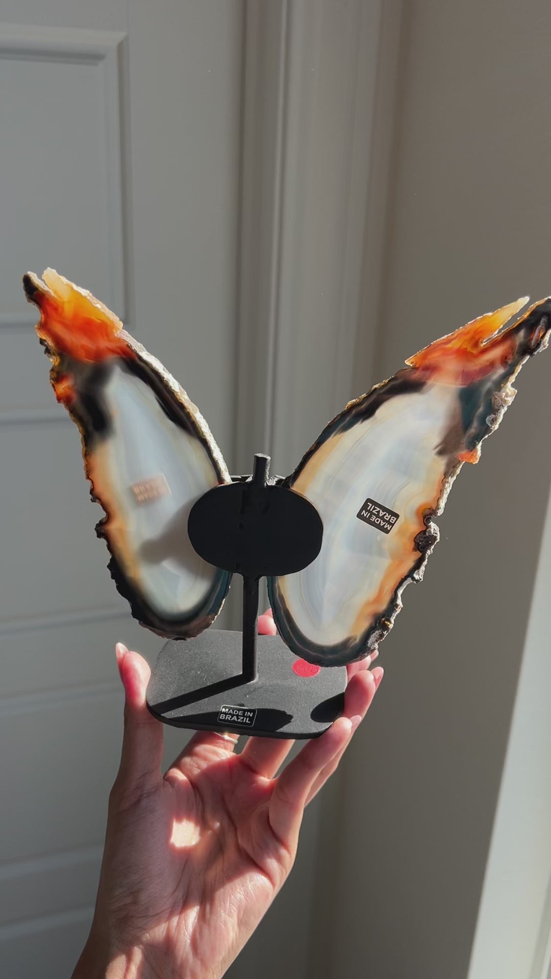 Crimson Flare Agate Butterfly