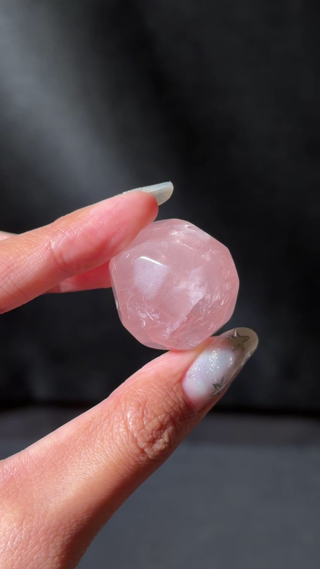 Mini Rose Quartz Faceted Sphere