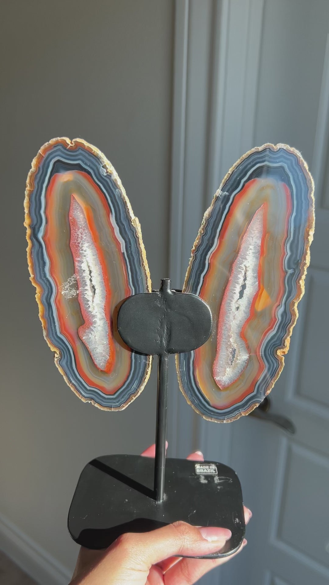 Ember Veil Agate Butterfly