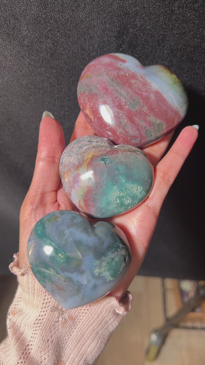 Ocean Jasper Heart (you pick)